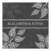 Chalkboard Lacy Leaves Wedding Invitation Square Invitation Card