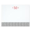 Charcoal Herringbone Custom Monogram Stationery Paper Invitation Card
