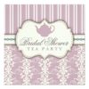 Chic Damask & Stripe Bridal Shower Tea Invitation Square Invitation Card