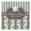 Chic Damask Stripe Mother'S Day Brunch Invitation Square Invitation Card
