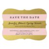 Chic Gold Foil | Pink Stripes Save The Date Invitation Card