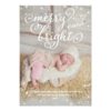 Chic Sparkling Merry & Bright Holidays Photo Card Invitation Card