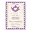 Chic Tan & Purple Teapot Bridal Shower Tea Party Invitation Card
