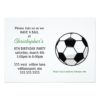 Childrens Soccer Birthday Party Invitation Card