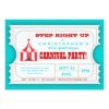 Circus Carnival Birthday Party Ticket Invitation Card