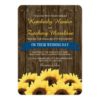 Cobalt Blue Rustic Sunflower Wedding Invitation Card