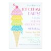 Colorful Ice Cream Cone Party Invitation Card