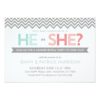 Coral And Aqua Chevron Baby Gender Reveal Party Invitation Card