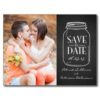 Cottage Chic Mason Jar Save The Date Postcard