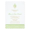 Cross And Dove | Neutral Baptism Invitation Card