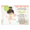 Cupcake Ballerina Birthday Brunette Invitation Card