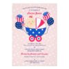 Cute 4Th Of July Patriotic Baby Girl Baby Shower Invitation Card