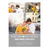 Cute Heart Grey Wedding Three Photo Invitation Card