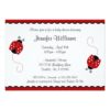 Cute Red And Black Ladybugs Baby Shower Invitation Card