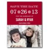 Cute Snowflake Red Save The Date Photo Postcards
