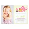 Cute Tea Party Kids Photo Birthday Invitation Card