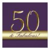 Dark Purple Gold 50 And Fabulous Birthday Square Paper Invitation Card