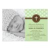 Delightful Dots Photo Christening Invitation Green Invitation Card