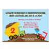 Dump Truck Construction Boy Birthday Party Invitation Card