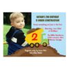 Dump Truck Construction Boy Birthday Party Photo Invitation Card