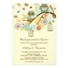 Whimsical Autumn Owls Engagement Party Invitation Card