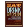 Eat Drink & Have Fun At A Summer Bbq Party Invitation Card