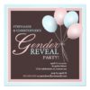 Elegant Baby Balloon Gender Reveal Invitation Square Invitation Card