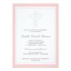 Elegant Cross Baby Girl Christening Invitation Card