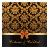 Elegant Damask Halloween Party Invite Square Invitation Card