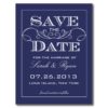 Elegant Navy Swirl Save The Date Announcement Postcard