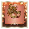 Elegant Orange Shimmering Lights Bokeh Masquerade Square Paper Invitation Card