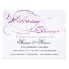 Elegant Script Welcome Dinner Invitation Purple Invitation Card