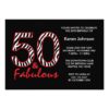 Fabulous 50Th Black And Red Zebra Birthday Invitation Card