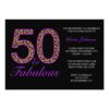 Fabulous 50Th Purple Black Leopard Birthday Party Invitation Card