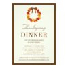 Fall Wreath In Brown | Thanksgiving Dinner Invitation Card