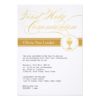 Fancy Script First Communion Invitations | Gold Invitation Card