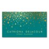 Faux Gold Foil Confetti Business Card | Teal