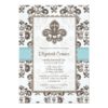Fleur De Lis Bridal Shower Invitations Blue Invitation Card