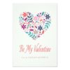 Floral Heart Classroom Valentine Paper Invitation Card