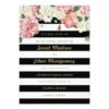 Floral Stripes Wedding Invitation Card