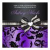 Floral Swirl Quincea?Era Invite With Jeweled Bow Square Invitation Card