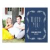 Framing Leaves Wedding Photo Thank You Card Navy Invitation Card