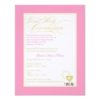 Girl First Communion Invitation - Pink Invitation Card
