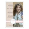 Girl Pink | Beige Photo Communion Invitation Card