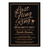 Glitter Look Last Fling Bachelorette Party Invitation Card