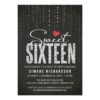 Glitter Look Sweet 16 (Sixteen) Party Invitation Card