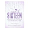 Glitter Look Sweet 16 (Sixteen) Party Invitation Card