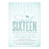 Glitter Look Sweet 16 (Sixteen) Party Invitation Card