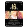 Gold Flourish Glam Sweet 16 Photo Birthday Party Invitation Card
