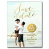 Gold Foil Glamor | Photo Save The Date Postcard